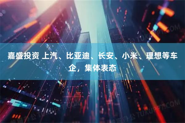 嘉盛投资 上汽、比亚迪、长安、小米、理想等车企，集体表态