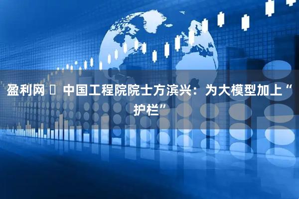 盈利网 ​中国工程院院士方滨兴：为大模型加上“护栏”