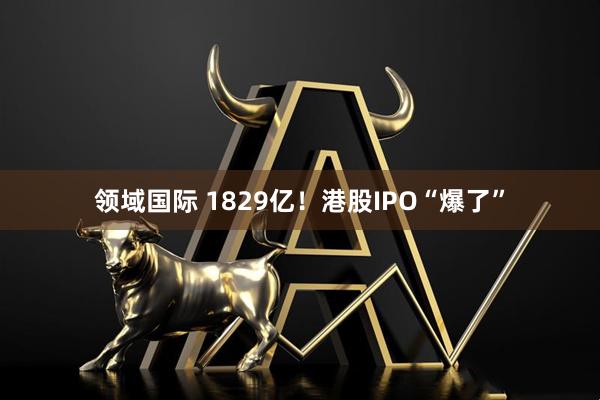 领域国际 1829亿！港股IPO“爆了”