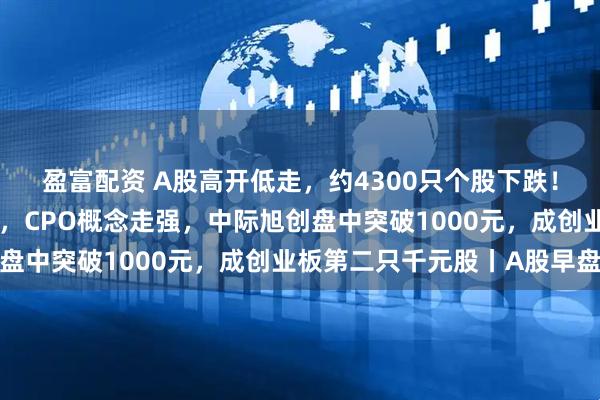 盈富配资 A股高开低走，约4300只个股下跌！光纤股爆发，多股涨停，CPO概念走强，中际旭创盘中突破1000元，成创业板第二只千元股丨A股早盘